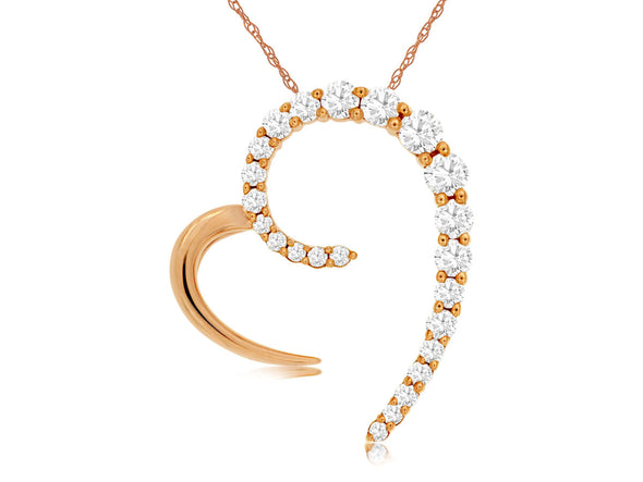 Diamond Accented Open Heart Design Necklace