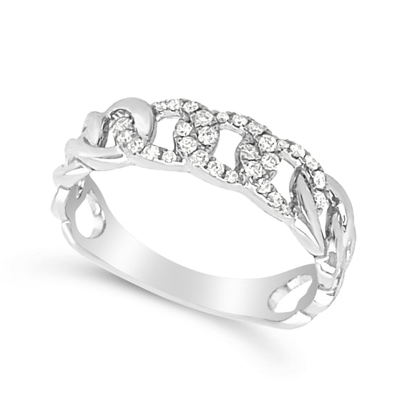 Open Diamond Link Design Ring