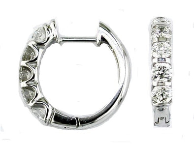 Five Diamond Huggie Earrings