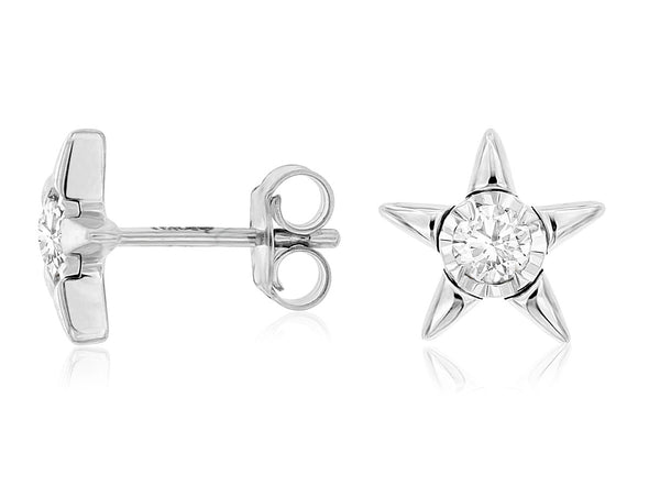 Diamond Star Design Stud Earrings