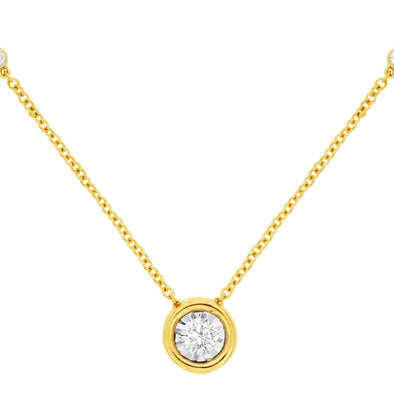 Bezel Set Diamond Cluster Solitaire Pendant