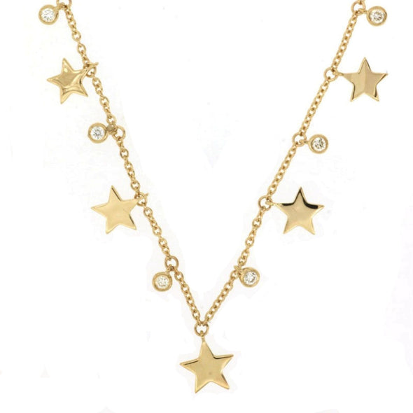 Star and Diamond Dangle Necklace
