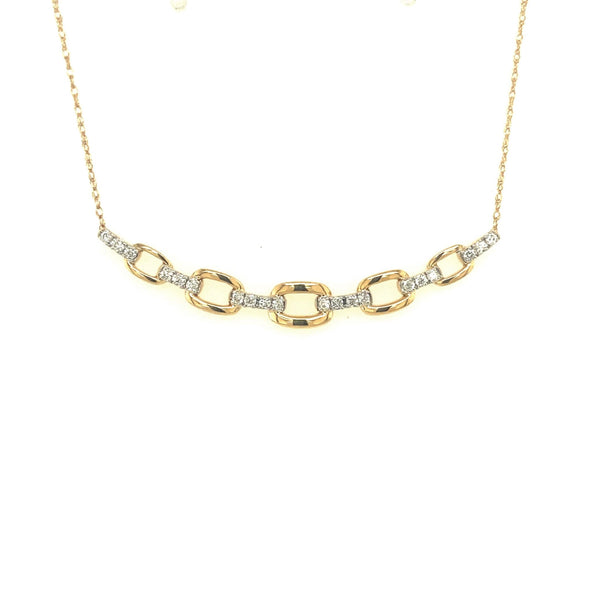 Diamond Accented Link Style Necklace