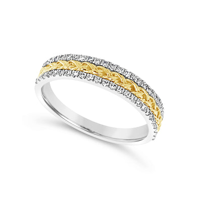 Interior Rope Design Diamond Wedding Band