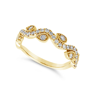 Swirl Design Diamond Wedding Band - .38 carat t.w.