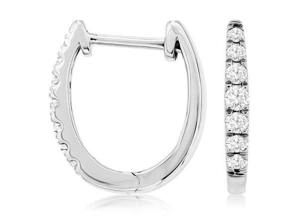 Oval Shaped Diamond Hoop Earrings