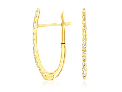 V Shaped Diamond Hoop Earrings