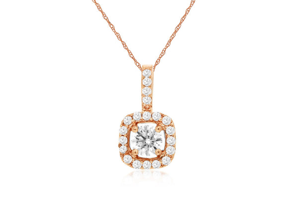 Round Diamond Halo Pendant