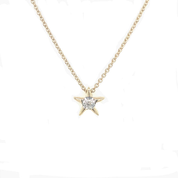 Diamond Accented Star Design Necklace