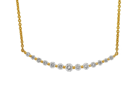 Diamond Curved Bar Design Necklace