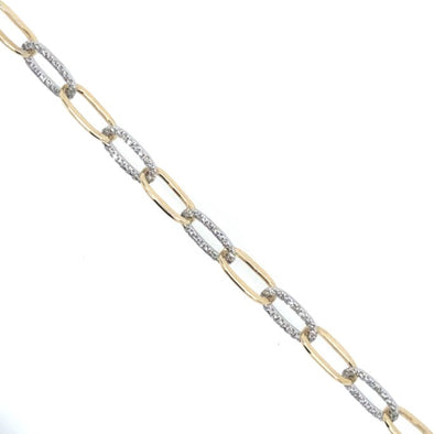 Diamond Accented Paperclip Design Bracelet