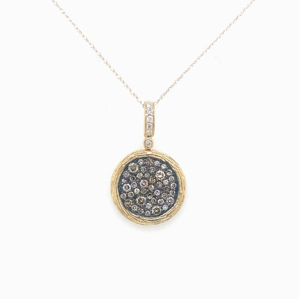 Mocha Diamond Disc Design Pendant