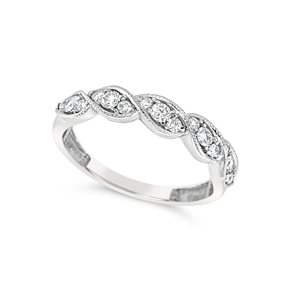 Marquise Shaped Tapered Design Diamond Ring - .37 carat t.w.