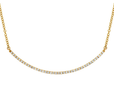 Diamond Accented Curved Bar Design Necklace