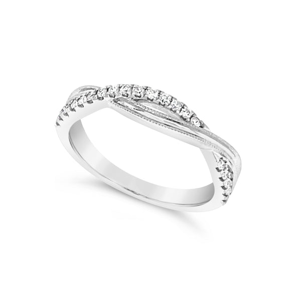 Diamond Accented Crossover Design Ring
