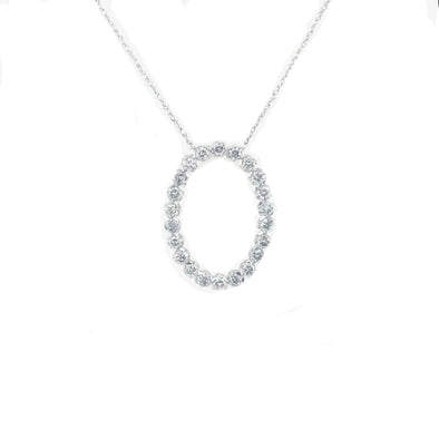 Open Oval Design Diamond Pendant