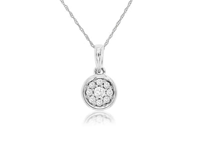 Round Diamond Cluster Design Pendant