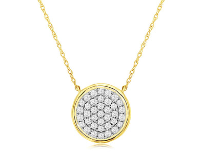 Bezel Set Round Diamond Cluster Pendant