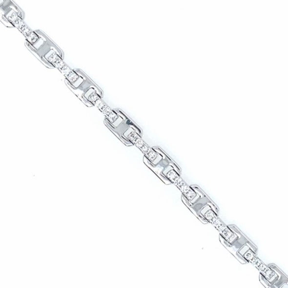 Diamond Accented Figure Eight Design Bracelet