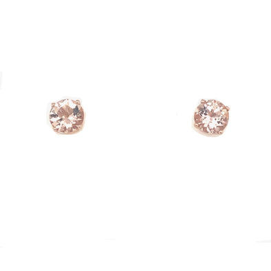 Round Morganite Stud Earrings