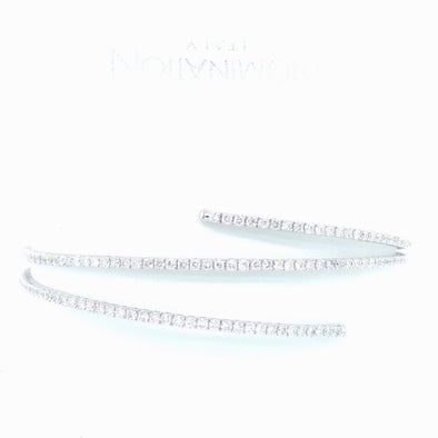 Three Row Flexible Diamond Cuff Bracelet