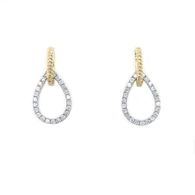 Open Teardrop Diamond Dangle Earrings