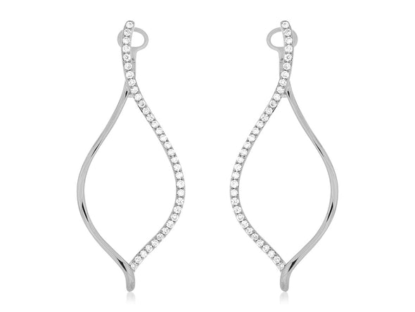 Diamond Accented Open Dangle Earrings