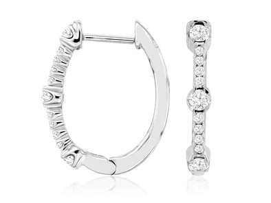 Round Diamond Hoop Earrings