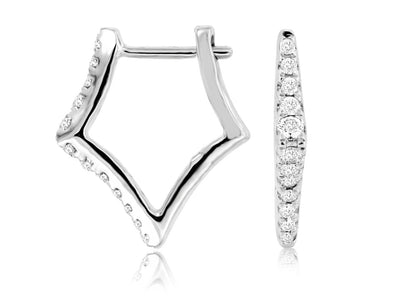 Geometric Shaped Diamond Hoop Earrings