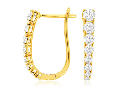 Graduating Size Diamond Hoop Earrings