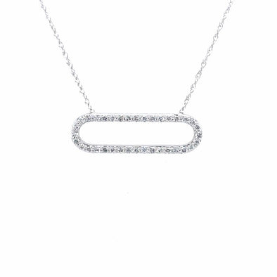 Diamond Single Paperclip Design Necklace