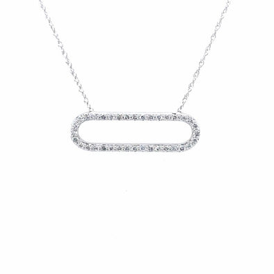 Diamond Single Paperclip Design Necklace