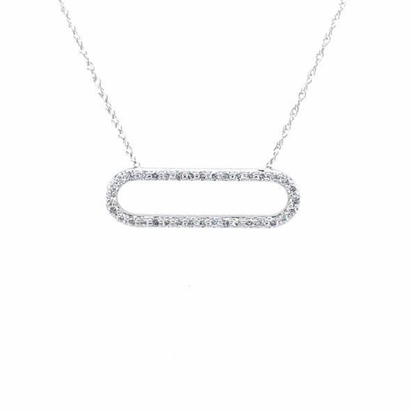 Diamond Single Paperclip Design Necklace