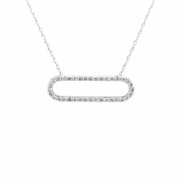 Diamond Single Paperclip Design Necklace