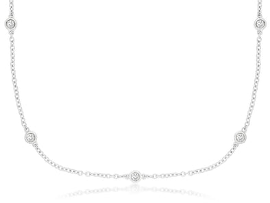 Bezel Set Diamonds by the Yard Necklace