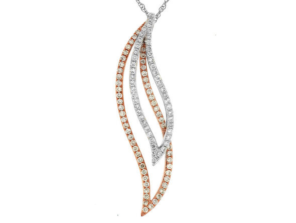 Diamond Double Open Tapered Design Pendant