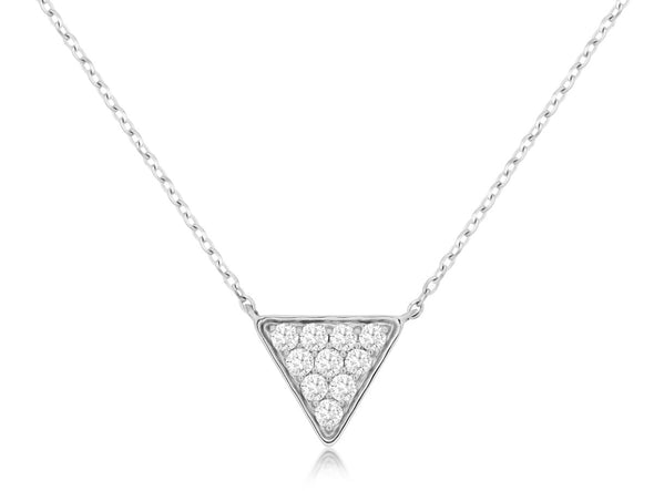 Diamond Accented Triangle Design Necklace