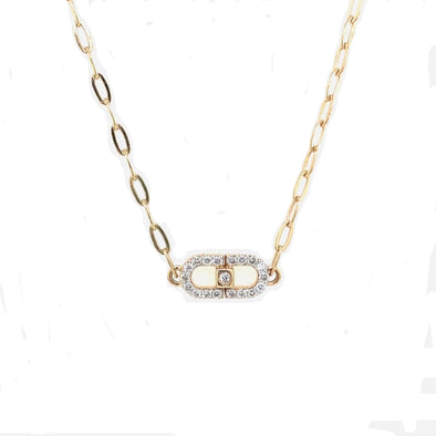 Diamond Paperclip Design Necklace