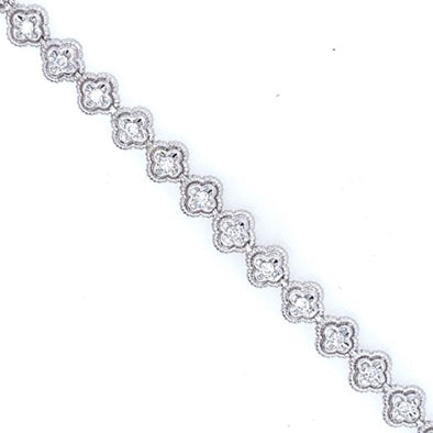 Rounded and Milgrain Edge Design Diamond Tennis Bracelet