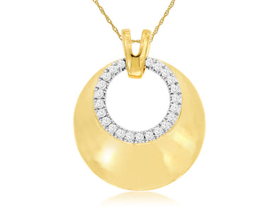 Diamond Accented Open Circle Design Pendant