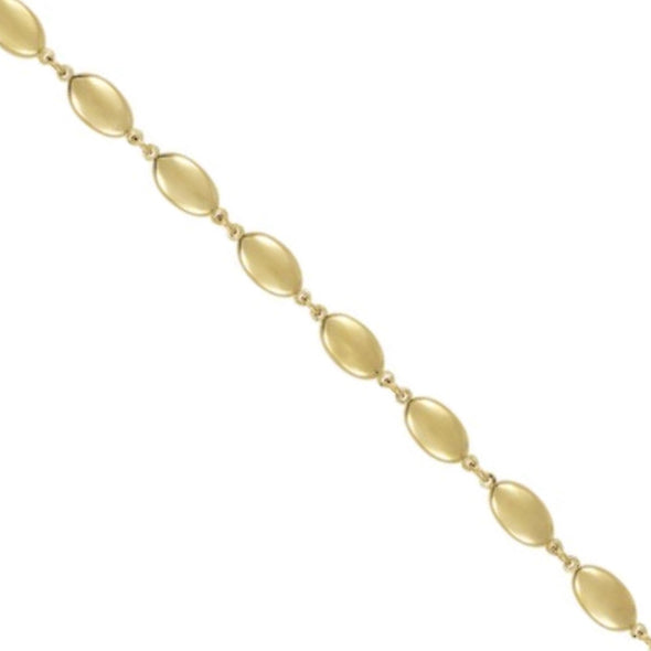 Oval Disc Shaped Bracelet - 14kt Yellow Gold