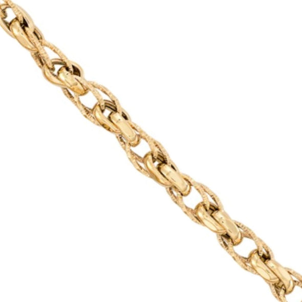 Double Link Design Bracelet - 14kt Yellow Gold