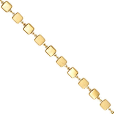 Square Link Design Bracelet - 14kt Yellow Gold