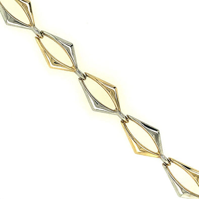 Oval Open Link Design Bracelet - 14kt Two-Tone Gold