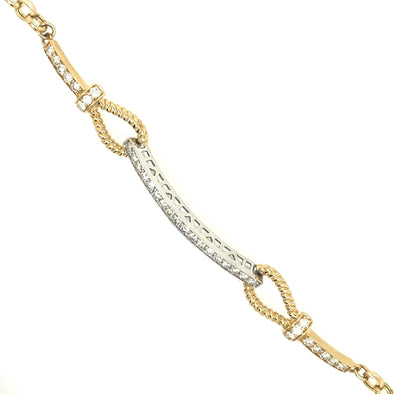 Diamond Bar and Link Design Bracelet