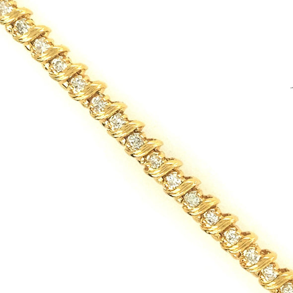 S Design Diamond Tennis Bracelet