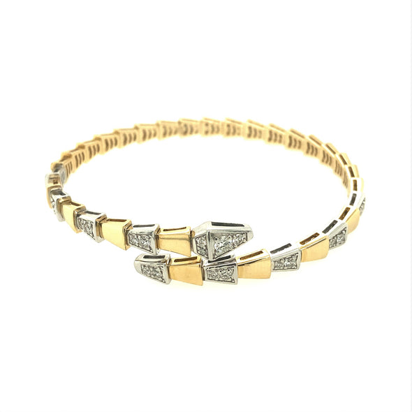 Diamond Accented Bypass Design Flexible Bracelet