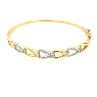 Diamond Link Style Bangle Bracelet