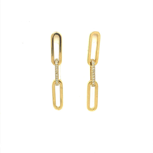 Diamond Accented Paperclip Earrings