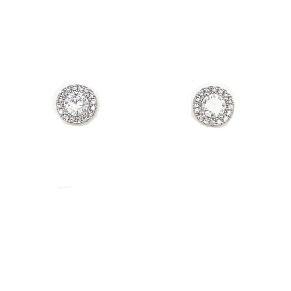 Diamond Halo Stud Earrings